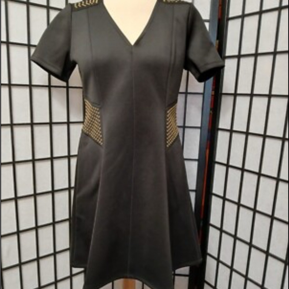 Michael kors Black Dress with Gold Accents New! Xs
